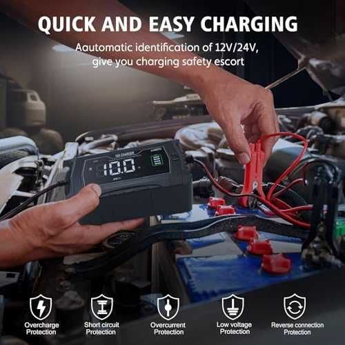 Нов Смарт зарядно 10A 12V/24V ремонт режим дисплей за акумулатори кола