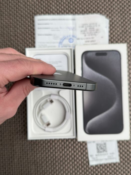 Лизинг 37лв/м iPhone 15 pro BLACK айфон 15 про 128 черен