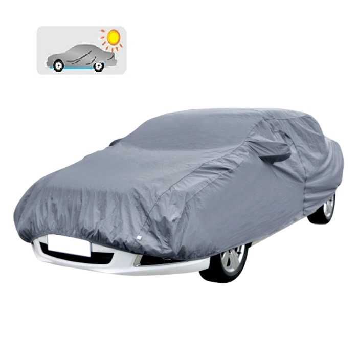 Покривало за автомобил с цип на вратата, брезент, сив, M, L, XL, XXL