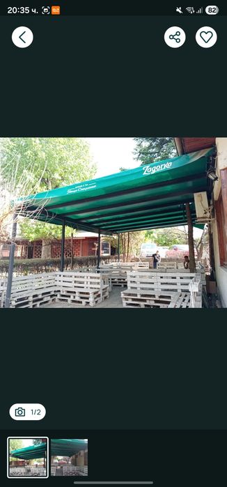 Метална конструкция за заведения Навес от дебелостенни профили