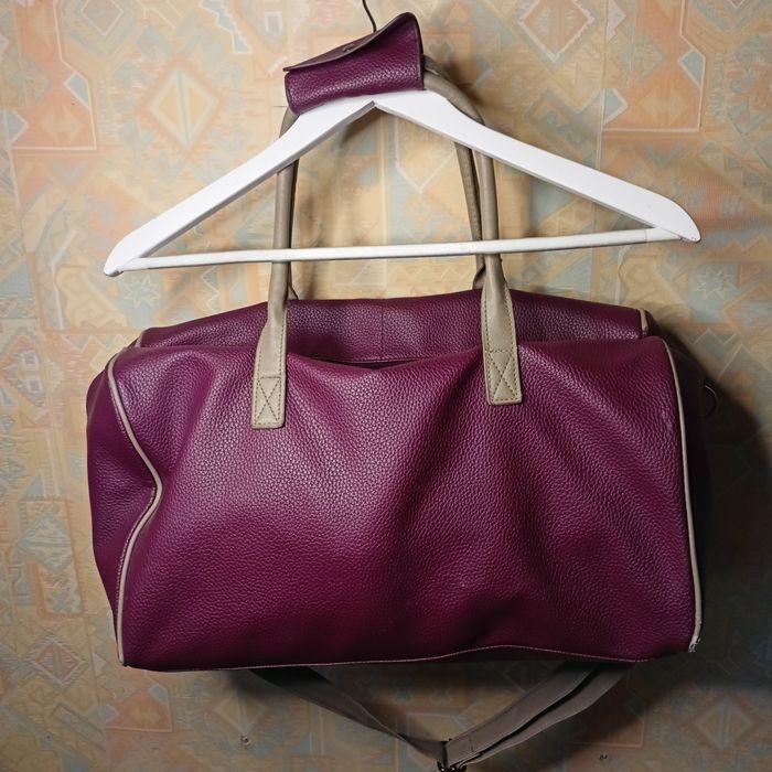 Geantă de voiaj / Weekend bag - Vișiniu & Bej