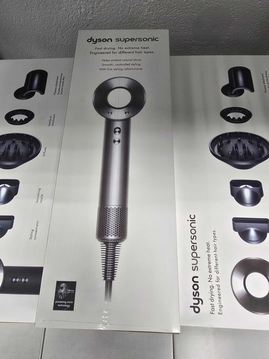 ОРИГИНАЛНИ Dyson Supersonic HD08 1600w Сешоар Black Nickel / Silver 10 БР EU