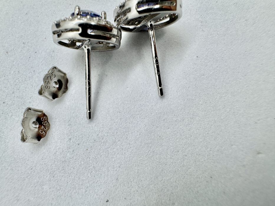 Сребърни обеци с мойсанит (Диамант) 0.5 карата