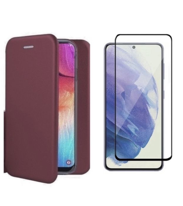 Husa Carte Material Piele si Folie Sticla Samsung A52s/A53/A54/A55/A56