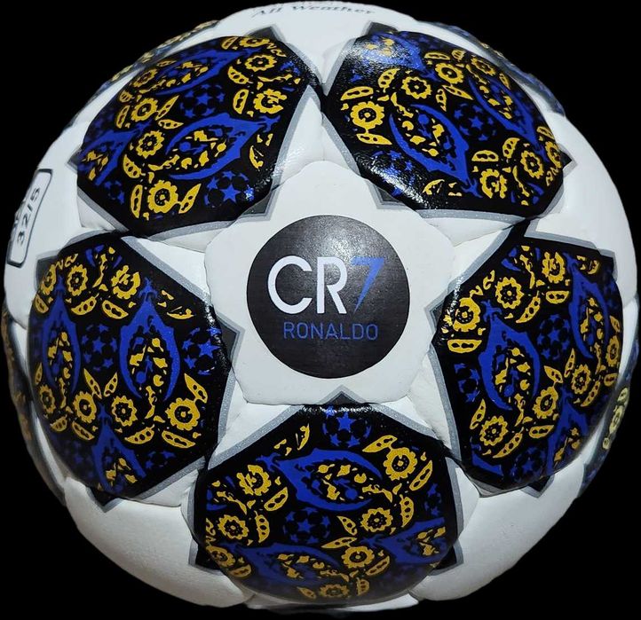 Cr7 Топка Роналдо Шампионска Лига Синьо жълта Бяло Ronaldo
