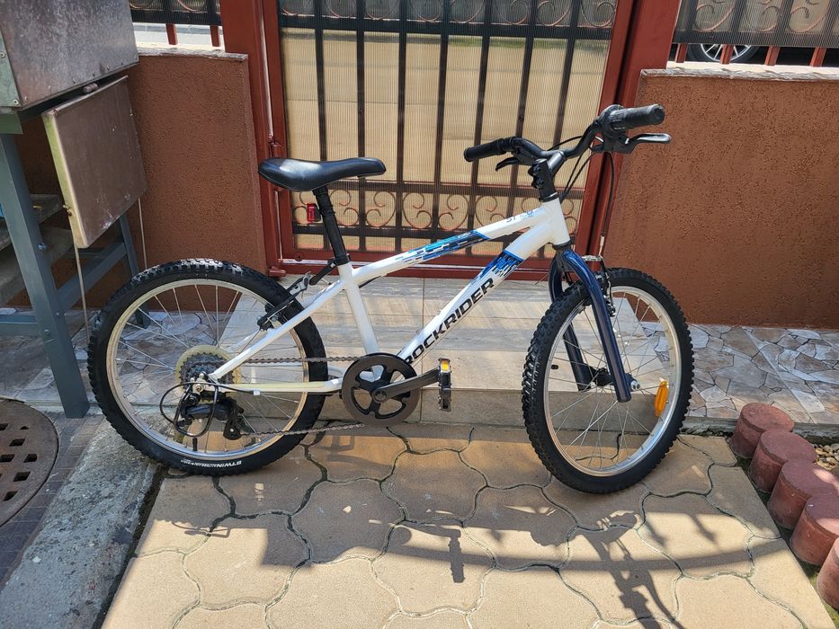 Bicicletă MTB  ROCKRIDER 120 20" alb copii 120-135 cm