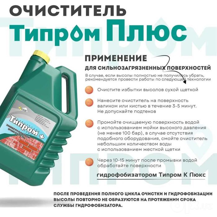 Очиститель фасадов Типром Плюс от соли и загрязнений природной