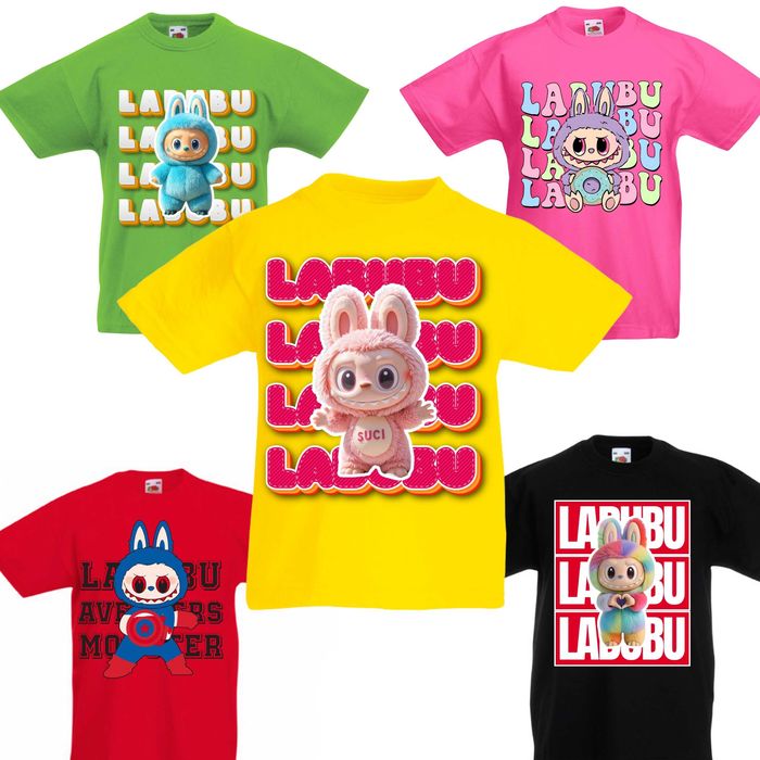 Детска тениска Labubu , цветни тениски за деца Лабубу
