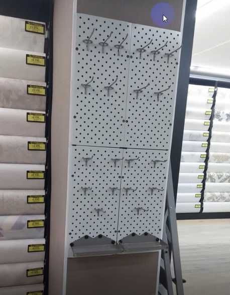 Teshilgan panel, перфопанель, do'konda ilgaklar uchun panel