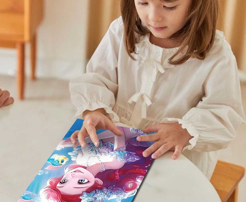 НОВО! Луксозни блестящи пъзели с брокат за момичета с Феи и принцеси