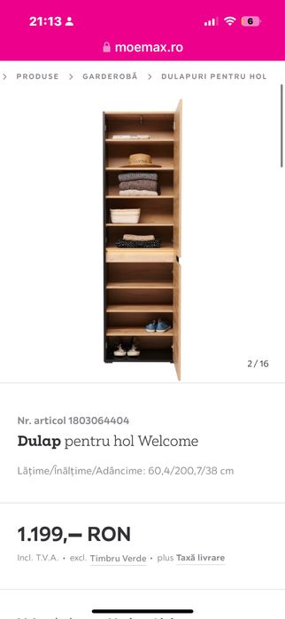 Vand dulap momax pantofi/haine