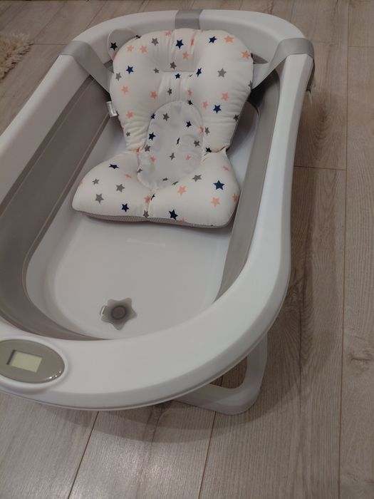 Cadita bebe cu suport, cadita de baie, pliabila, cu pernuta