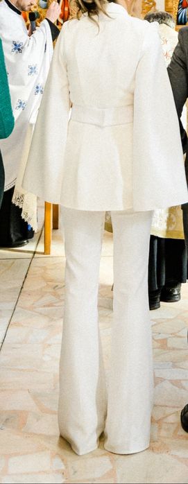 Costum alb pentru botez/cununie civila