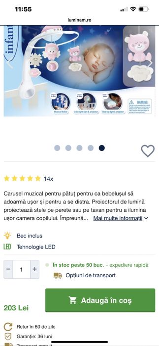 Carusel muzical bebe