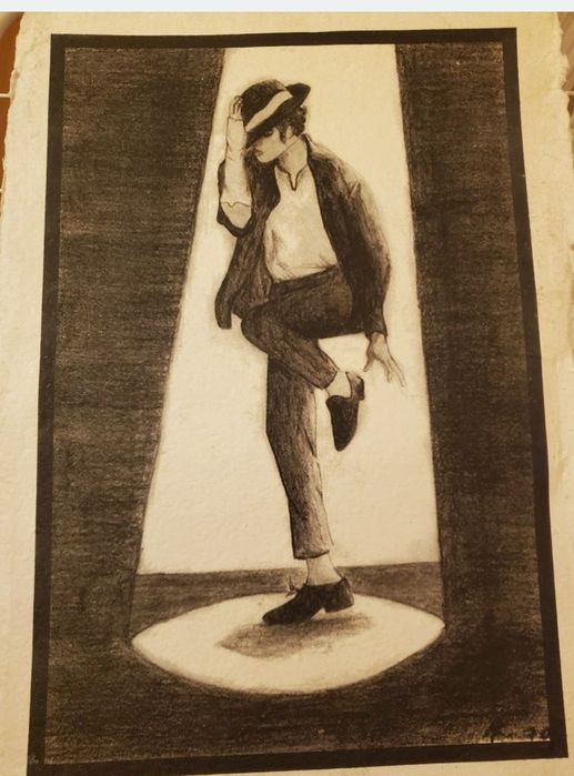 Poster pe pânză în creion si cărbune Michael Jackson