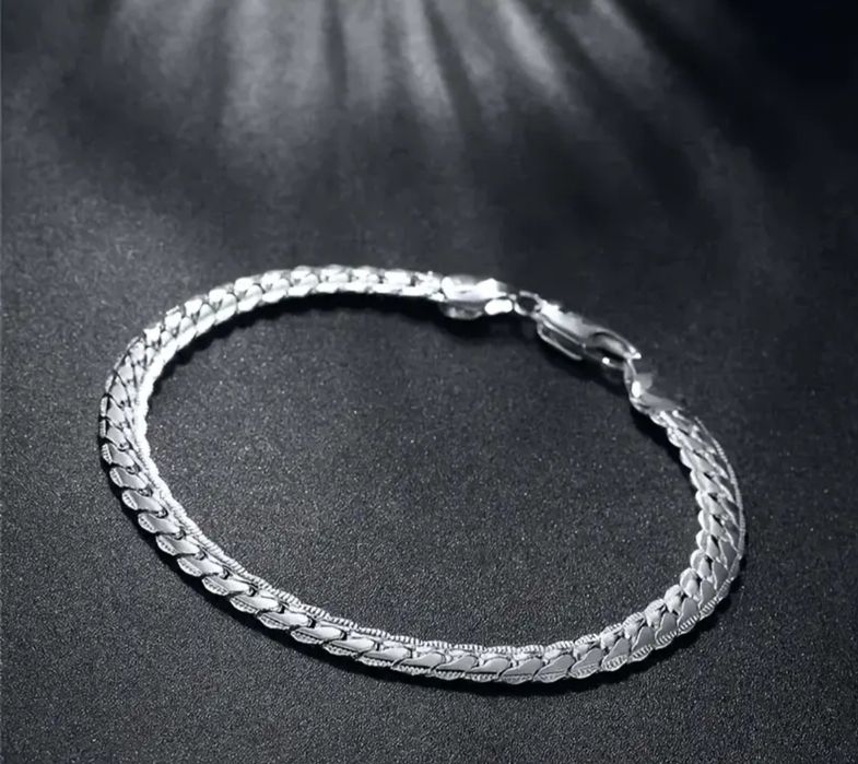 Серебряная цепочка и браслет