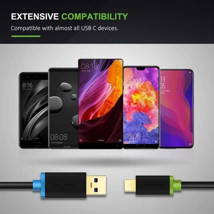 Новый Type C тайпси тайп-си кабель провод для зарядки CABLETIME (20см)