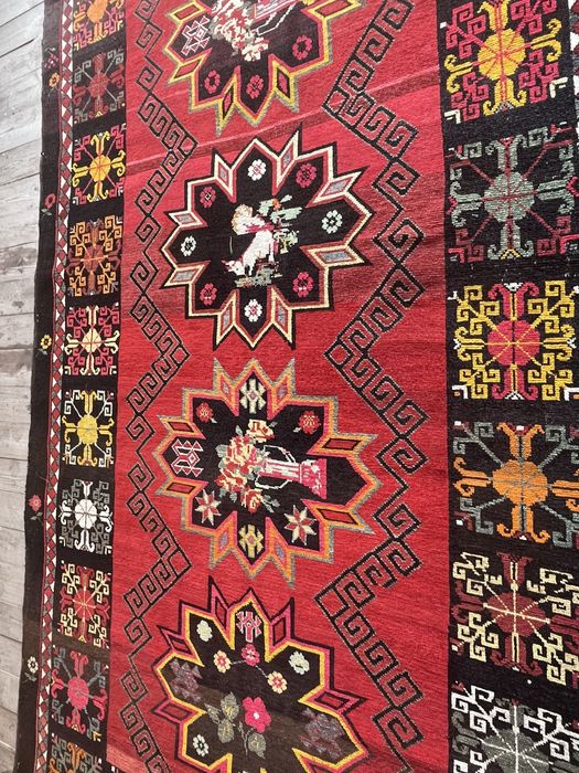 Ковер ручной работы из шерсти 3.5×2 м, винтаж, этно орнамент