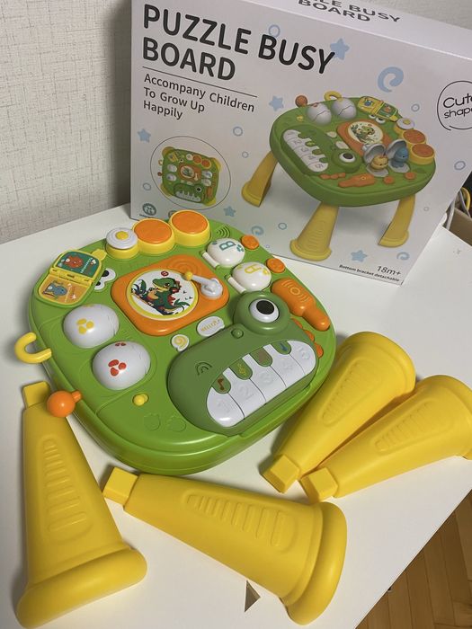 Интерактивна музикална маса „Динозавър с пиано“, масичка, плоча, яйца