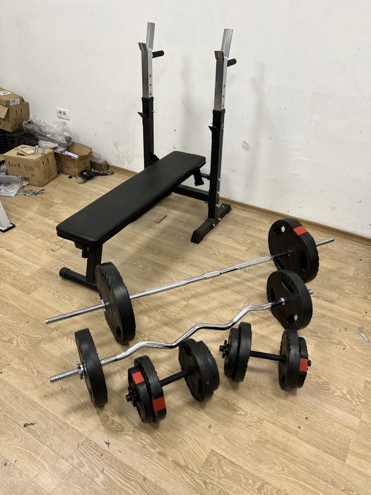 Pachet sala 65 kg Banca piept reglabila plianta cu manere de flotari