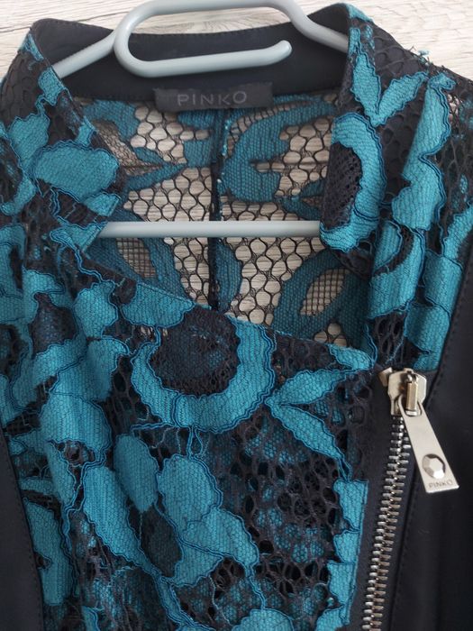 Сако Pinko в черно и тюркоаз