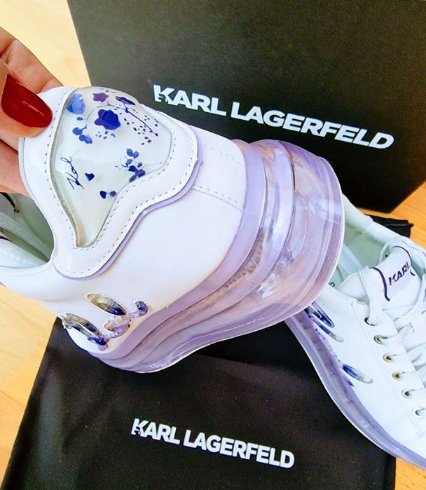 Adidasi piele naturala Karl Lagerfeld,cutie,saculet, etichetă