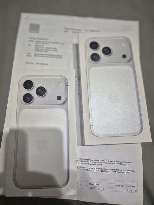 Iphone 17 PRO 256gb - Sigilat - Liber de rețea - SILVER - Factura