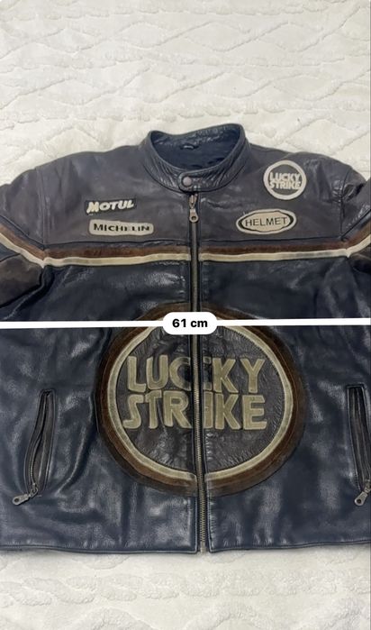 Geaca Biker Lucky Strike Racing XXL piele naturala groasa