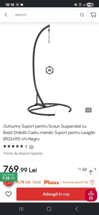 Vand picior scaun suspendat