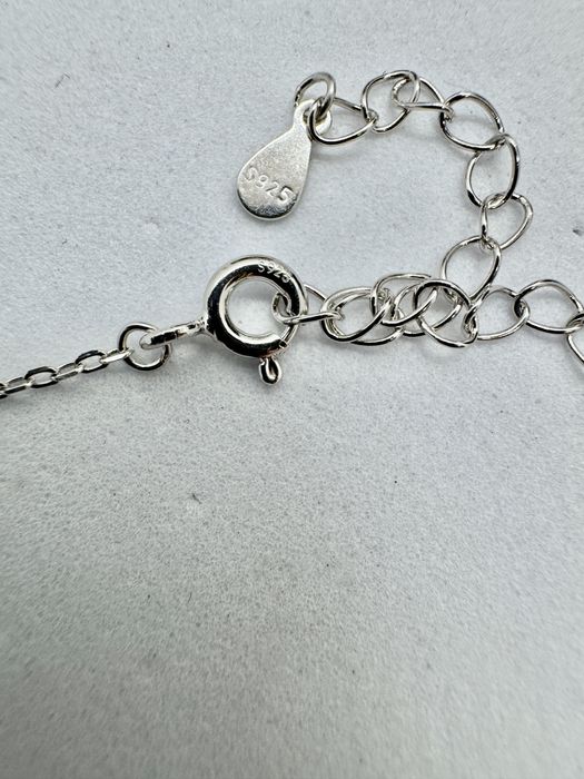 Сребърно колие с мойсанит ( диамант) 0.5 карата