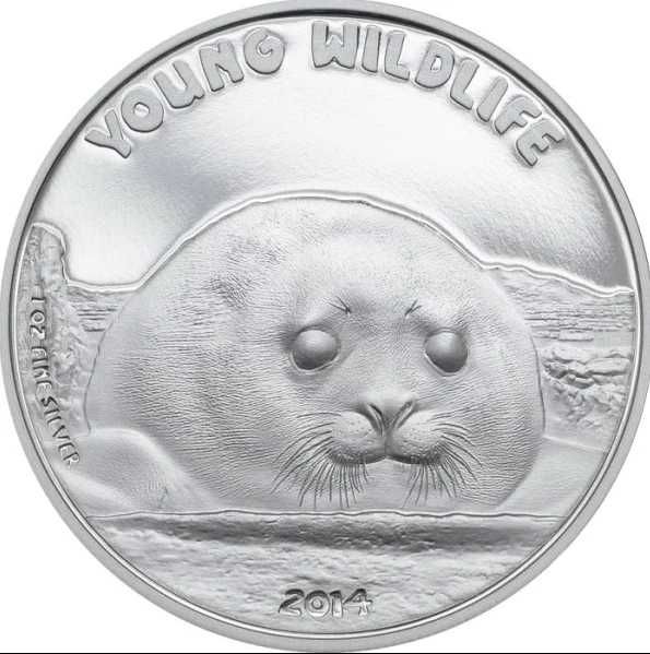 СРЕБРО 2X1 OZ 2023 Острови КУК - бебе тюлен и беб тигър