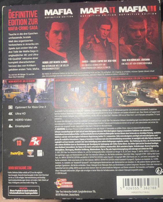 Mafia Trilogy (Definitive Edition) Xbox One/Series X/S