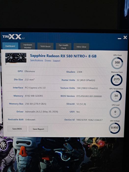 AMD Gaming- PC +Sapphire RX580 Nitro + 8GB