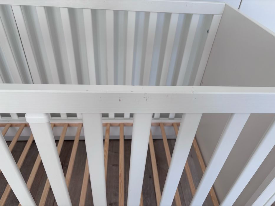 Pat Noah alb + saltea Ikea + husa saltea Ikea