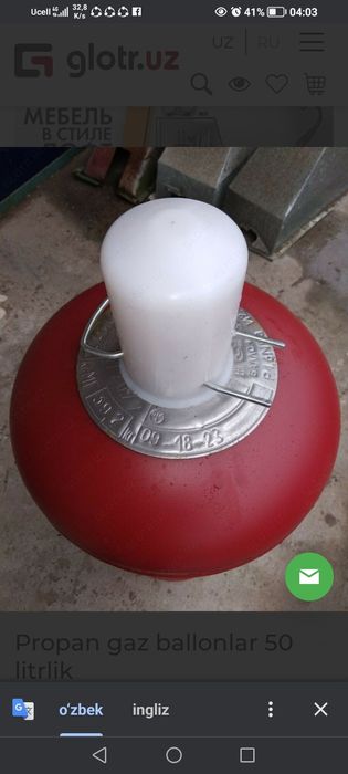 Gaz balon novoylla uchun