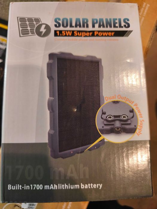 Чисто нов Соларен панел 1.5W с вградена батерия 1700mAh за ловни камери и телефони