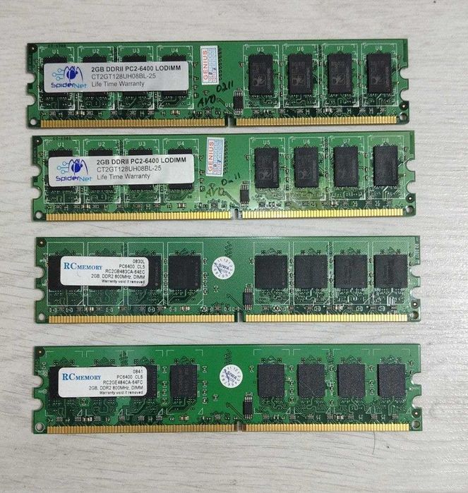 Оперативная память DDR3 4GB для ПК (Kingston 1600MHz / Zifei 1066MHz)