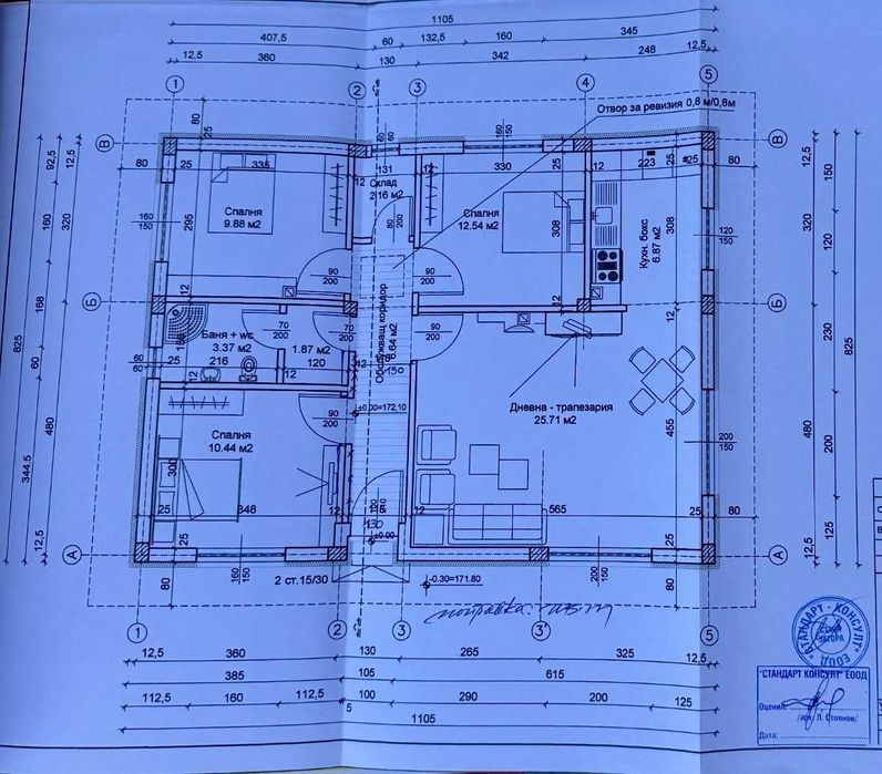 Нова едноетажна къща в с. Еленино | 96 кв.м. | 3 спални | Двор 1000 кв.м