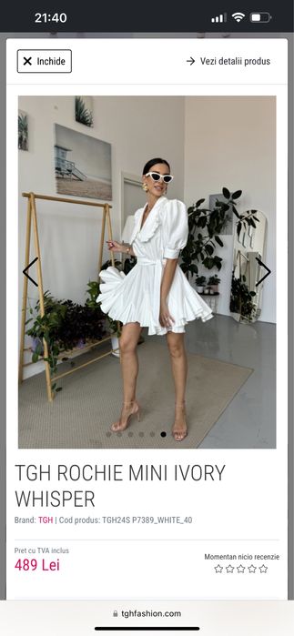 Rochie alba de vara / de vacanta TGH