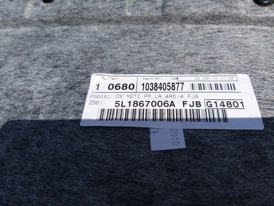 Fata tapiterie usa dreapta fata skoda yeti 5l 5l1867006a