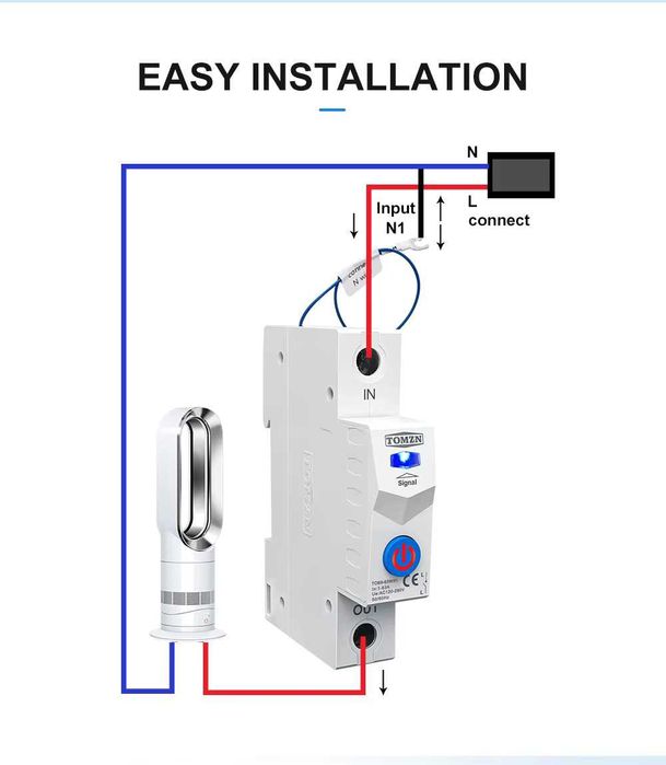 Tuya 1-63A Tomzn 1P WIFI смартметър