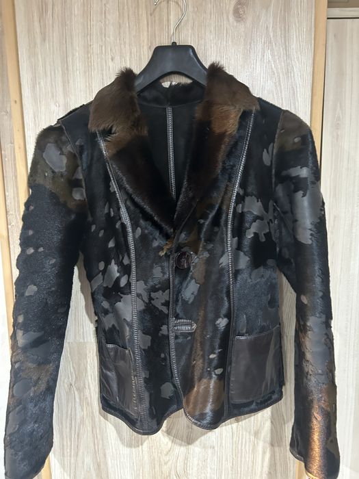 Невероятно палтенце с две лица в тъмно кафяв цвятестествен косъм и вел