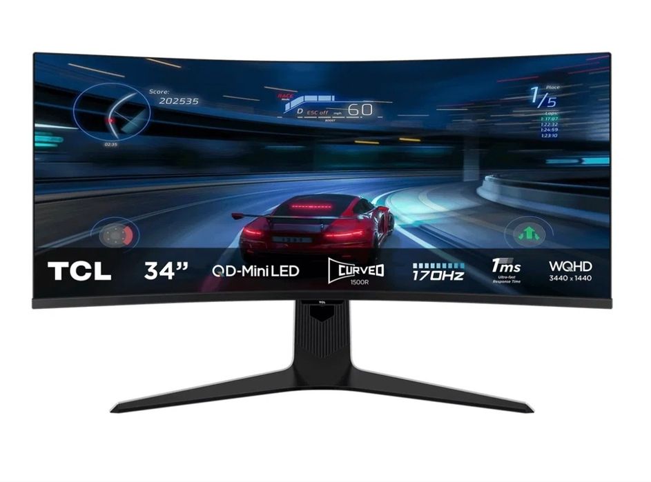 Monitor Gaming Curbat QD-Mini LED TCL 34R83Q, 170hz, acte/garantie