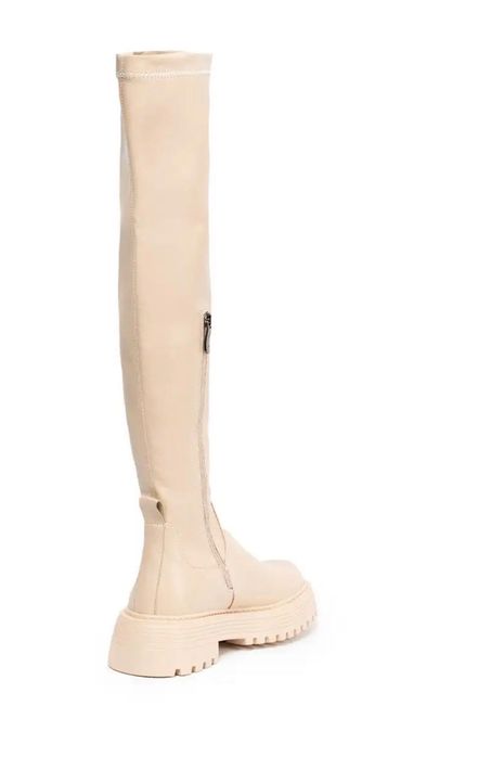 Сапоги ботфорты бежевые