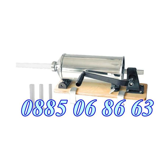 Пълначка за месо 4 литра, пълначка за кайма с дървен плот