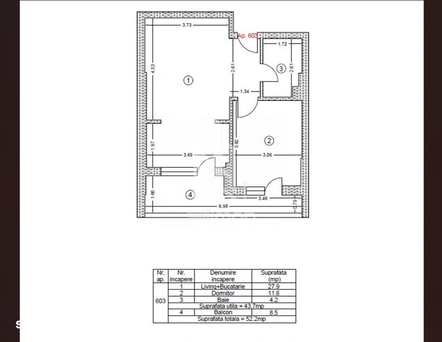 Biruintei-studio mobilat si utilat