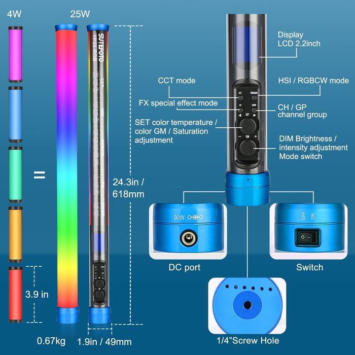 Sutefoto TP25-RGB stick