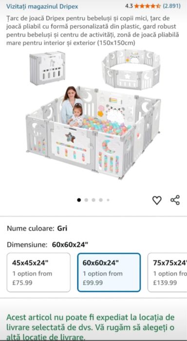 Vand tarc de josca pentru copii