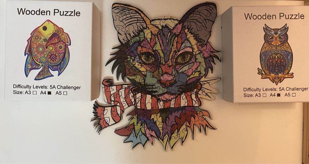 Jucarii - Puzzle din lemn - forme diferite animale