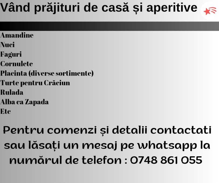 Vând prăjituri de casă